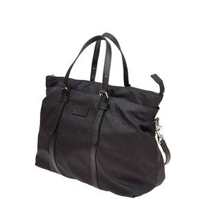 New Gucci Women Handbag Bag Nylon Black Logo